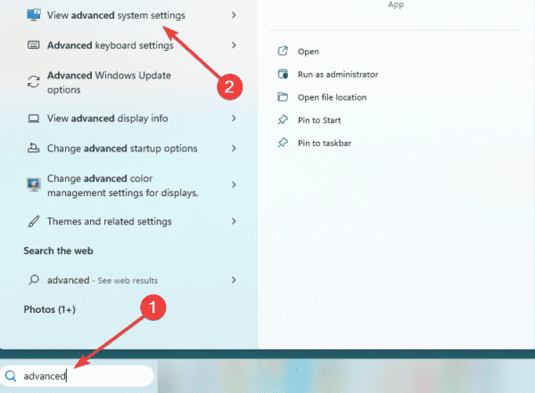 Advaced 600x441 - Settings for High Performance on Windows 11