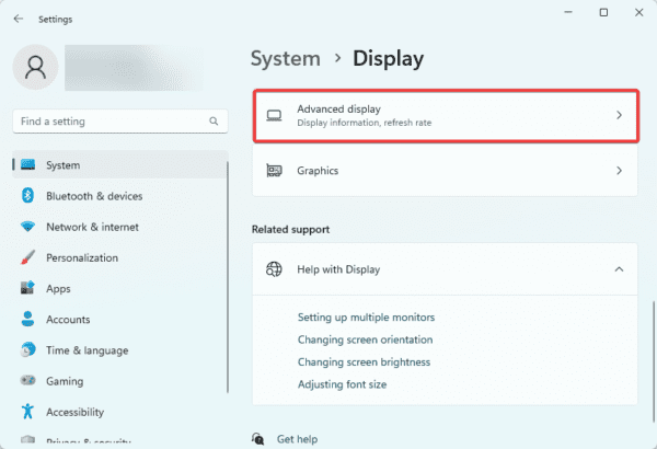 Advanced display 600x410 - Best Settings to Improve Windows 11 Battery Life