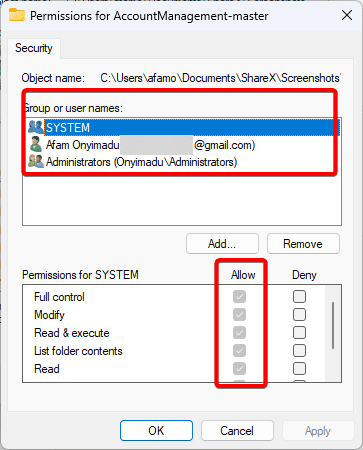 Allow user - An Error Occurred While Attempting to Create the Directory on Windows 11: Fixed