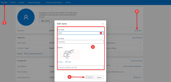 Changing Microsoft information 600x289 - Best Ways to Change and Manage Your Account Name on Windows 11