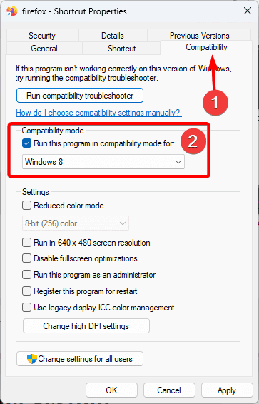 Compatibility mode - Application Was Unable to Start Correctly on Windows 11: Top Fixes