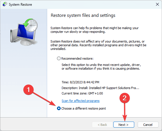 different restore point - Windows 11 Touchscreen Stops Working in Tablet Mode: Best Fixes