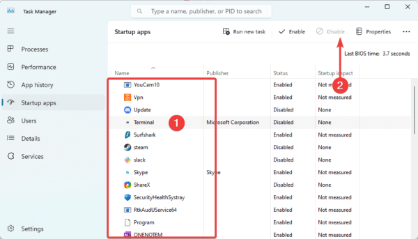 Disable startup apps 600x343 - 0x800700b7 0x2000a Error During Windows Setup: top Fixes