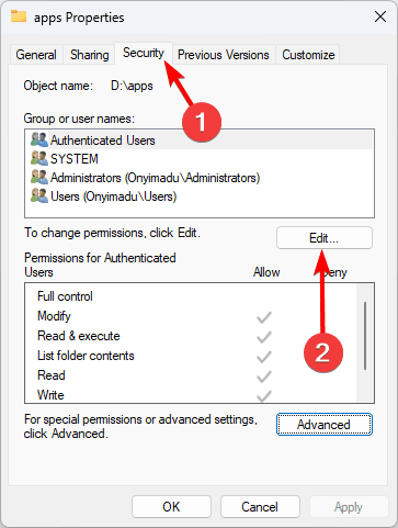 Edit option - You Don’t Currently Have Permission to Access This Folder: Fixed