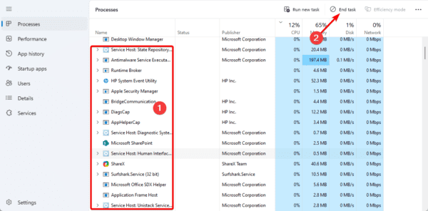 end outlook task 600x296 - Fixed: Outlook App Not Opening on Windows 11