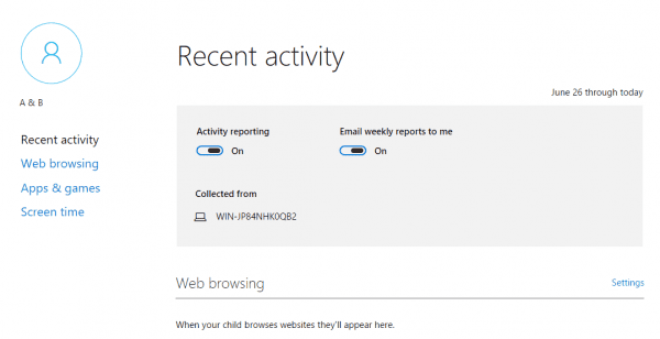 Family recent activities 600x308 - How To Use Family Safety For Your Kids to Use Windows