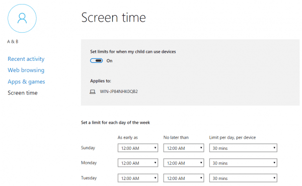 Family screen time 600x370 - How To Use Family Safety For Your Kids to Use Windows