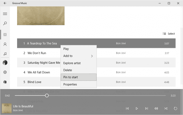 Groove Music Pin Songs to Start 600x377 - Windows 10 Tip: How To Pin Your Favorite Music to Start