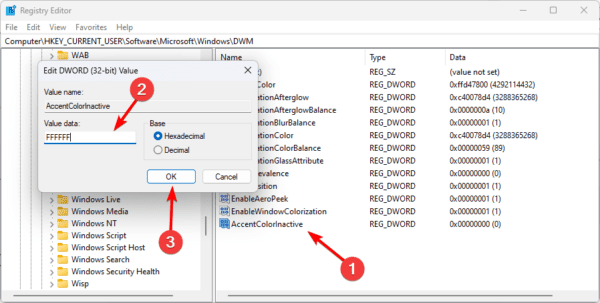 Inactive Value 600x303 - Best Ways to Change the Windows 11 Title Bar Color