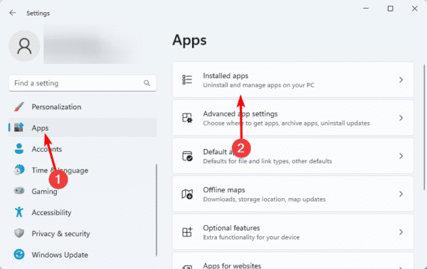 Installed apps 1 600x379 - All Possible Ways to Clear Cache on Windows 11