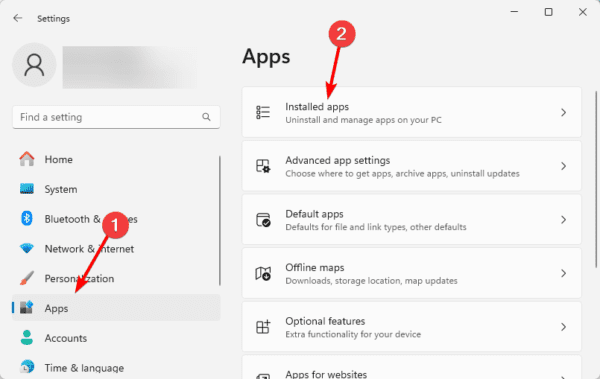 Installed apps 2 600x379 - Fixed: Windows 11 Apps Not Opening or Working