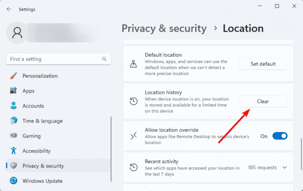 Location history 600x379 - All Possible Ways to Clear Cache on Windows 11