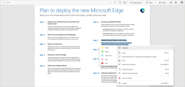 pdf reader highlight 600x284 - Microsoft Edge is a better browser than Chrome in macOS