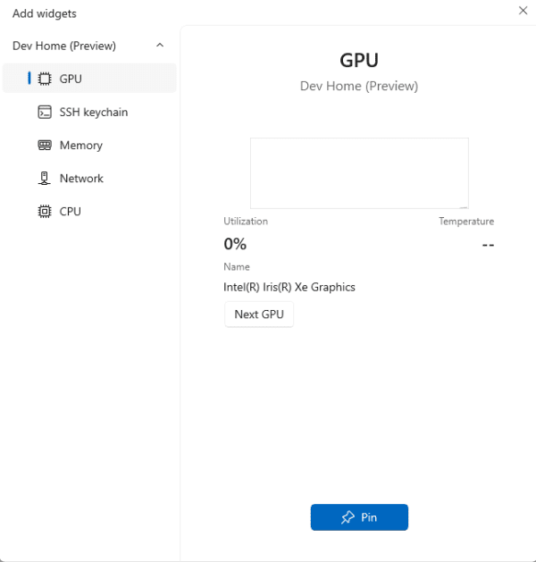 Pin widget 600x629 - What Is the Dev Home App in the Windows 11 2023 Update (23H2) And How to Use It
