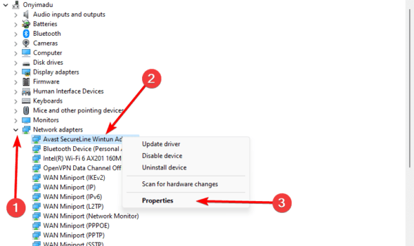 Properties 1 600x357 - FIXED: Default Gateway Is Not Available on Windows