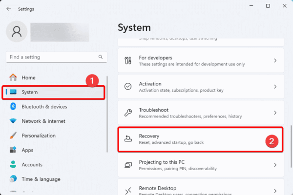 Recovery settings 600x400 - Top Ways to Fix Your PIN Is No Longer Available on Windows 11