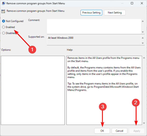 Remove group 600x556 - Remove and Manage Common Program Groups From Windows 11 Start Menu