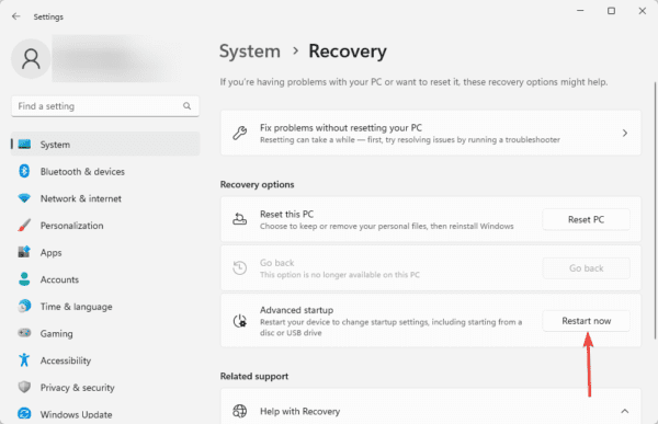 restat now 600x387 - How to Exit Safe Mode on Windows 11