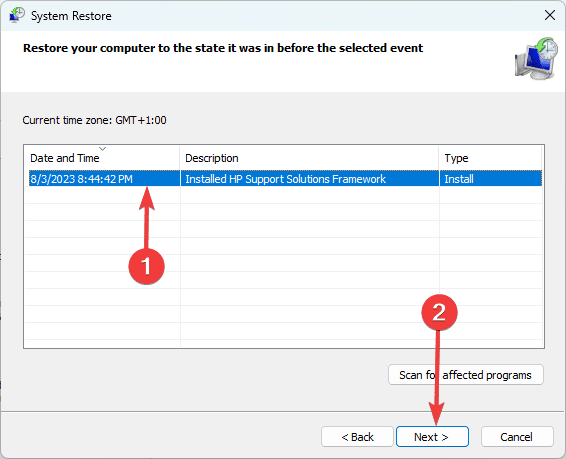 Restore options - Critical Process Died Error on Windows 11