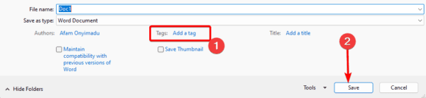 Save tag 600x139 - All Possible Ways to Add Tags to Files on Windows 11