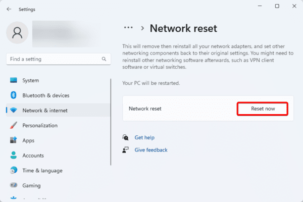 Start the reset 600x400 - DNS Server Not Responding On Windows 11: Fixed