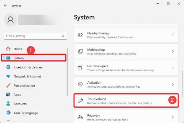 Toubleshoot on the Settings app 600x400 - Credentials Supplied Are Not Sufficient Error on Windows 11: Best Fixes