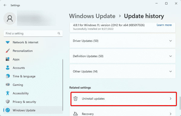 Uninstall updates 600x385 - Best Fixes When the Taskbar is Not Working in Windows 11