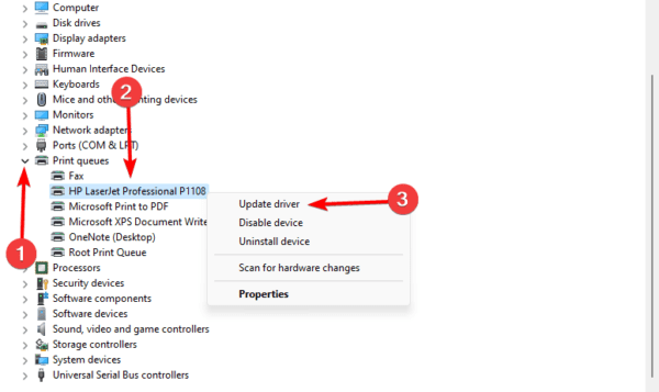 update drivers 600x357 - Missing Print Management on Windows 11: FIXED