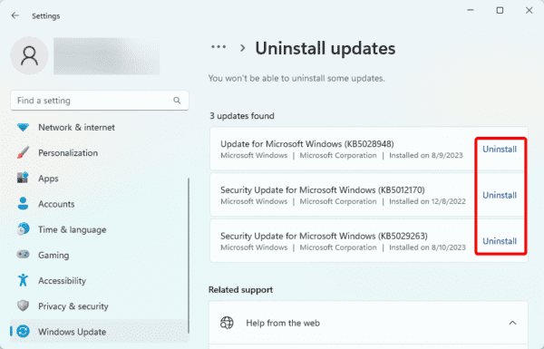 Update uninstallation 600x385 - Chkdsk Is Stuck Verifying the USN Journal: Top Fixes