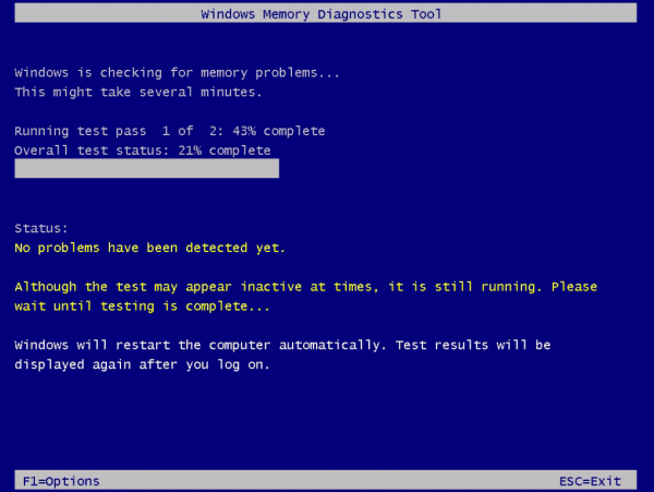 Windows Memory Diagnostic tool running scanning 600x451 - How To Use Windows Memory Diagnostic Tool to Find Out Defective RAM